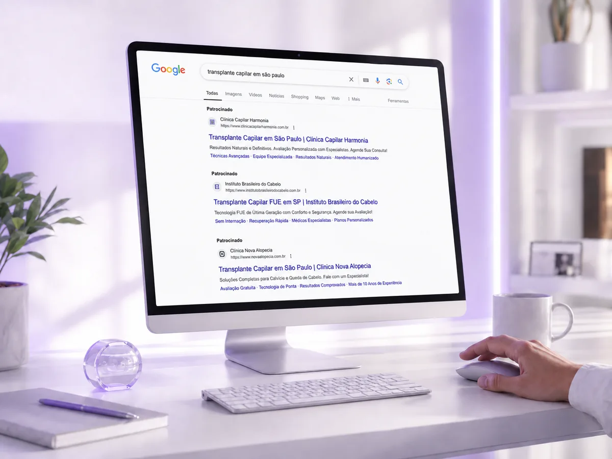 A maioria dos pacientes pesquisa no Google antes de agendar.